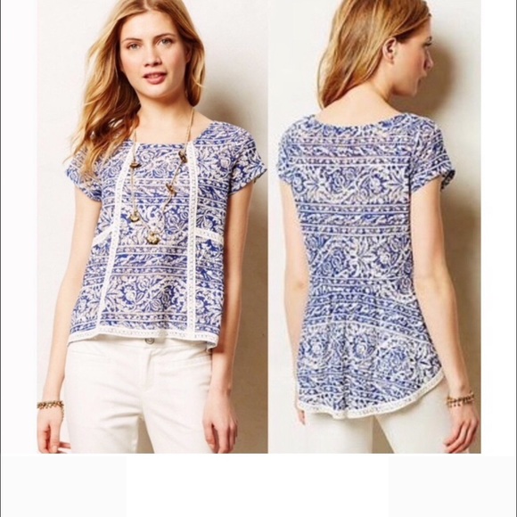 Anthropologie Tops - ⚜️ Anthropologie ⚜️ Meadow Rue Sheer Peplum Back M